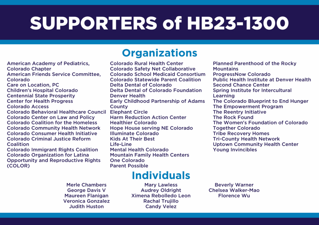Supporters of HB23-1300 - Colorado Children's Campaign | Every Day for ...
